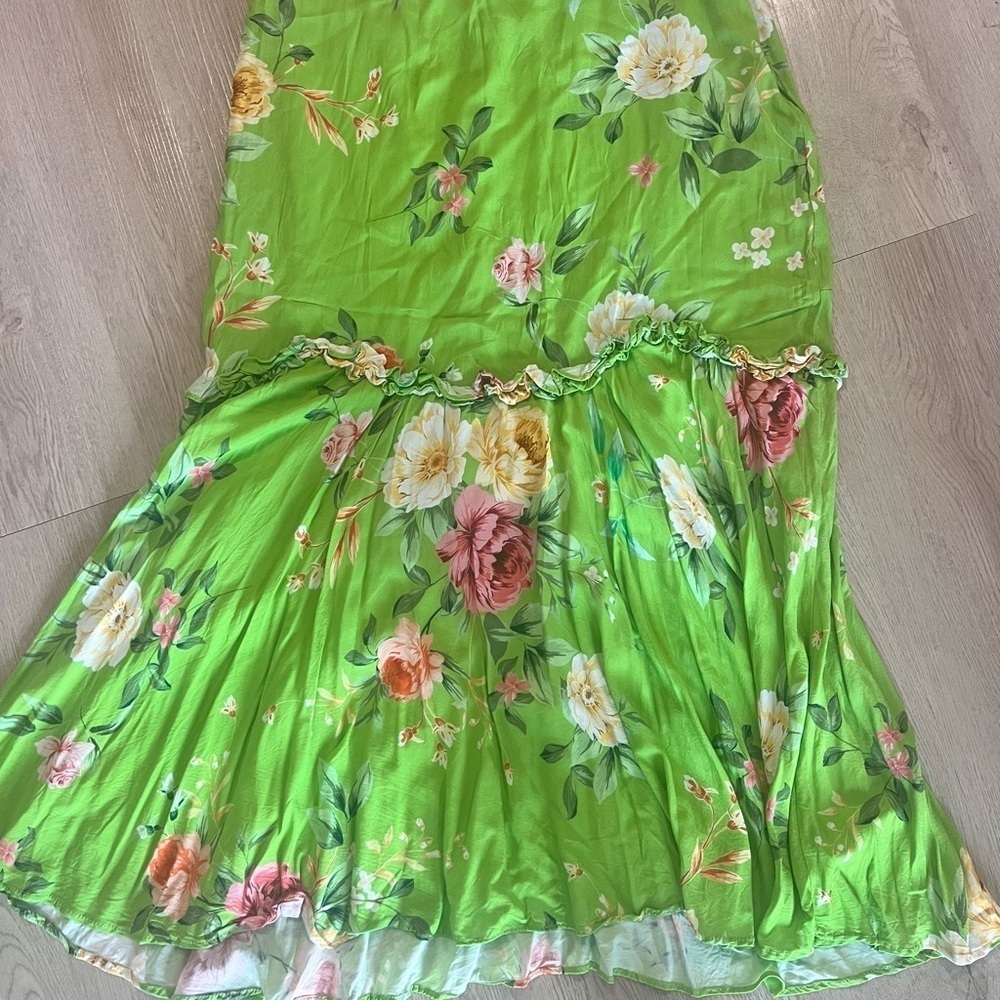 PAPAYA Floral Green Maxi Skirt Size Large - Picture 6 of 13